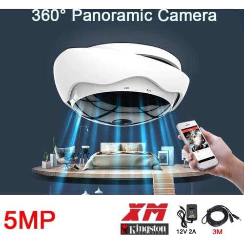 ICsee Remote Monitoring Infrared 12V 2A 5MP 2MP indoor 128G Audio Motion Detection Alarm 360-Degree Panoramic WIFI IP Camera