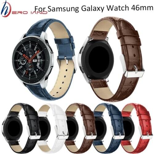 22mm Watch Strap for Samsung Gear S3 Frontier/Classic Galaxy Watch 46mm band Leather Watchband Huami Amazfit Pace/Stratos 2/1