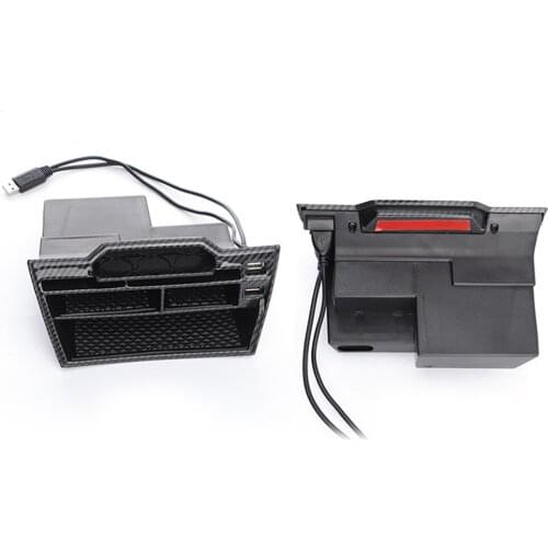 With USB Charging Storage Box 1 Set For Honda Civic Interior Console With USB-LED