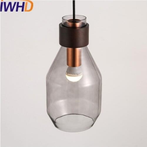 IWHD Bottle Hanglamp Modern LED Pendant Light Fixtures Creative Glass Hanging Lamp Home Lighting Indoor Lamparas Luminaire