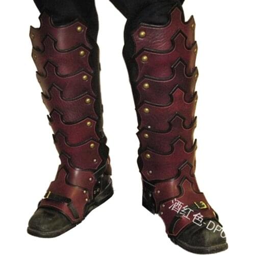Medieval Retro Female Warrior Cosplay Soldier Knight Armor Shoe Cover Ladies Armor Long Boots cos Foot Cover