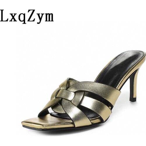 Hot Sale Real Leather Women Flat Slippers Hanged Metal Loafers Ladies Shoes Slip-on Casual Walk Shoes For Lady Size 35-44
