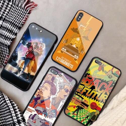 Back To The Future Hard Tempered Glass Phone Case For iPhone 6 6plus 7 plus 8 8plus 5 5S 5C SE For iPhone X XS XR XS Max
