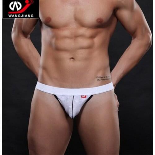WJ Brand Underwear Mens Sexy G-string Men Thongs Panties Gay Underwear 2pcs/lot