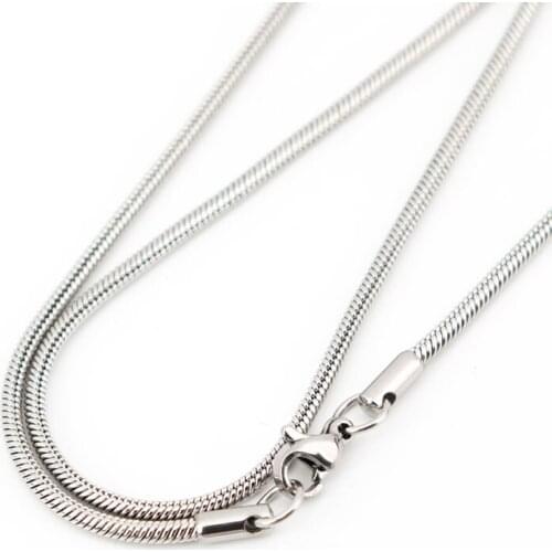 10pcs Popular 2.0x2.0mm 20'' Silver Stainless Steel snake Necklace Chain