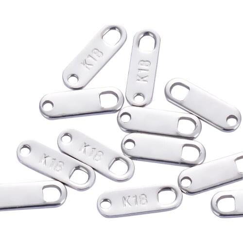 100pcs Stainless Steel 10x4mm Charms Connectors Stamping Blank Dog Tags Pendants Necklace DIY Jewelry Making
