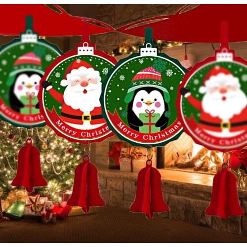 3M Christmas Bunting Banner Pendant Drop Ornaments Snowman Santa Claus Pattern Hanging flags Christmas Party Decorations Suppli
