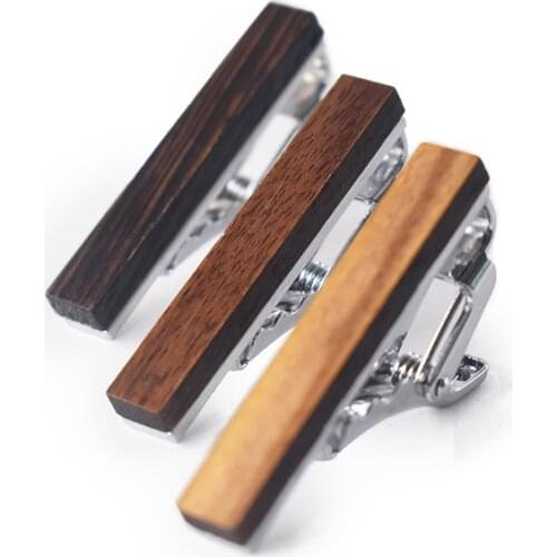 3 PCS Mens Wood Tie Clips Handmade High Quality Simple Classic Tie Clip Birthday Festival Gift