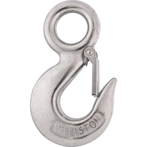 304 Stainless Steel American Type Marine Heavy Duty Trigger Round Eye Lifting Snap Hook 1.5T/1500KG Working Load Limit