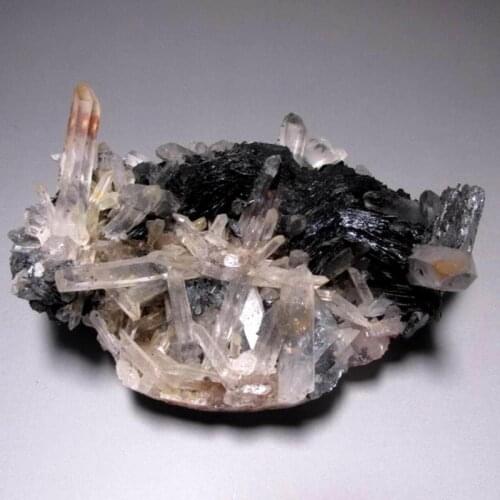 411g Quartz Cluster on Hematite Rose - crystals and stones healing Mineral specimen Home Decor feng shui decoration