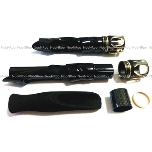 5 Part a set ! Reel Seat Set Spinning Reel Seat + Grips + Aluminum +3K Carbon DIY Fishing Rod Building Repair components