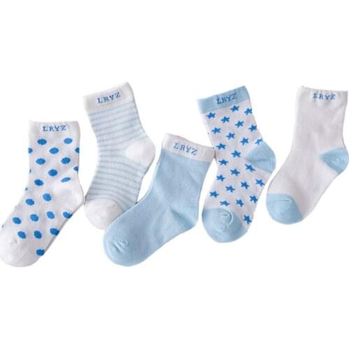 5Pairs Infant Baby Socks Summer Knit Mesh Thin Socks for Girls Cotton Breathable Newborn Boy Ankle Socks Baby Clothes Accessory