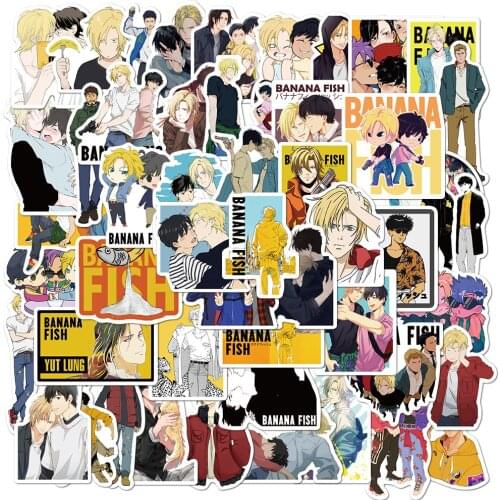 50PCS Anime BANANA FISH Stickers Vinyl For Stationery Decal Laptop PS4 Suitcase Skateboard Motorcycle Guitar Waterproof Sticker