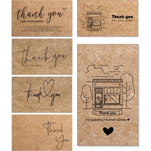 9*5.4cm Natural Kraft Paper Cards 30pcs Thank You For Your Order Card For Small Shop Commercial Gift Decoration Card Labels