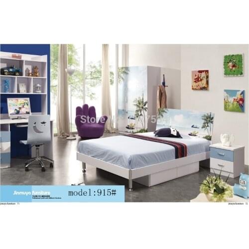 915 Bedroom home furniture bed wardrobe desk nightstand swivel chair hatstand hatrack furniture set