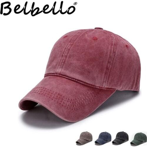 Belbello Spring and Autumn New Pure Cotton Washing Boards for Men and Women to Make Old Sunshade Caps Pure Baseball Caps