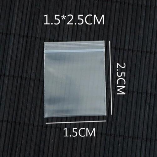 Free Shipping Plastic Bags 1.5x2.5cm 100Pcs/Pack Print Cute Pattern Zip Lock Plastic Storage Bag for Jewelry Food Packaging Bags