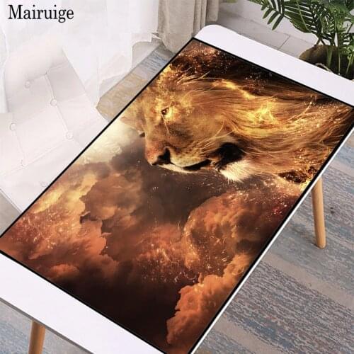 Mairuige Lion Pattern Large Mouse Pad Office Family Laptop Gamer Rubber XXL Locking Edge Mouse Mat Desk Gaming Mousepad Cup Mat