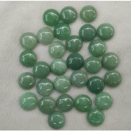 2016 fashion natural green aventurine round CAB CABOCHON stone 14mm charm beads for jewelry making wholesale 50pcs/lot free
