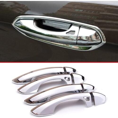 For Ford Edge 2016 2017 ABS Chrome Car Decoration Door Handle Cover Trim Molding With Smart Hole