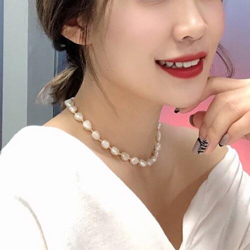 Liemjee Fashion Personality Jewelry Simplicity Irregular Pearls Necklace For Women Feature Namour Charm Gift All Seasons
