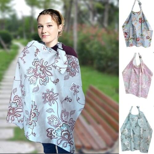 MamaLove Baby Infant Lactation Cover Breathable Cotton Floral Europe Style Wrap Breastfeeding Cove for Pregnant Women