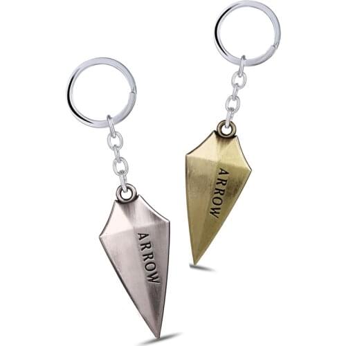 MS JEWELS Movie TV Green Arrow Keychain Dart Metal Key Rings For Gift Chaveiro Key Chain 2 Colors