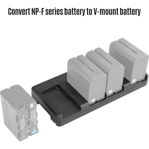 NiceFoto NP-04 NP-F Battery to V-Mount Battery Converter Adapter Plate 4-slot for Sony NP-F970 Battery for LED Video Light