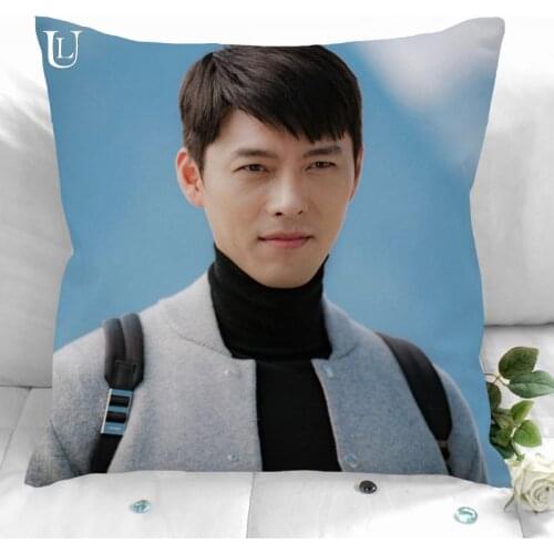 New Custom Hyun Bin Pillowcases Printed Square Pillowcase Home Decorative Zipper Pillow Cover 35X35cm40X40cm(One Side)