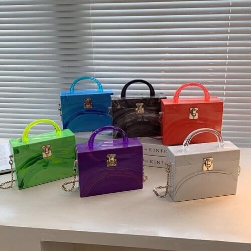 New Acrylic Brand Fashion Women Wedding Evening Bags Marble White Solid Handbags Luxury Wedding Should Bags Vintage Pearl Clutch