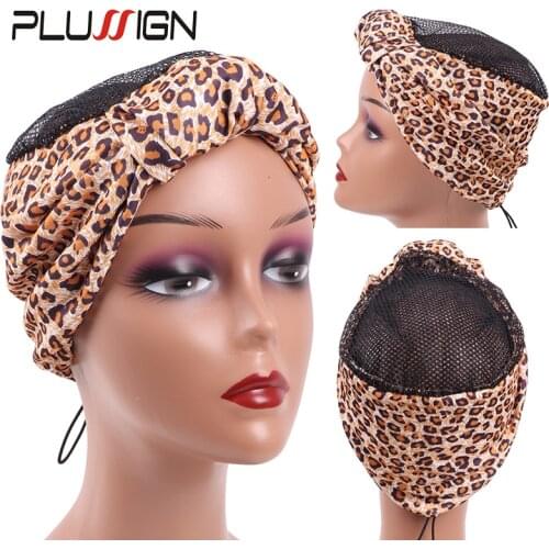 Plussign 1Pcs/lot Fashion Stretchable Mesh Wig Cap With Headband Silk Turban Wrap Wig Caps For Making Afro Puff Hairband Bun