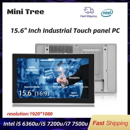 15.6Inch Industry Computer Intel Core i5 4200U 7267U i7 7500U 8550U 2*Com GPIO Windows10 4G Module WIFI IP65 All in One Pc