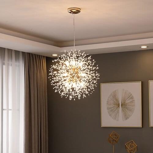 110V-240V Nordic Crystal Dandelion Chandelier Personalized Romantic Lighting Fixtures Creative Hanglamp For Home Lighting