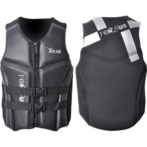 Adult Life Jacket/Vest Neoprene Black Smooth Skin Floation Device