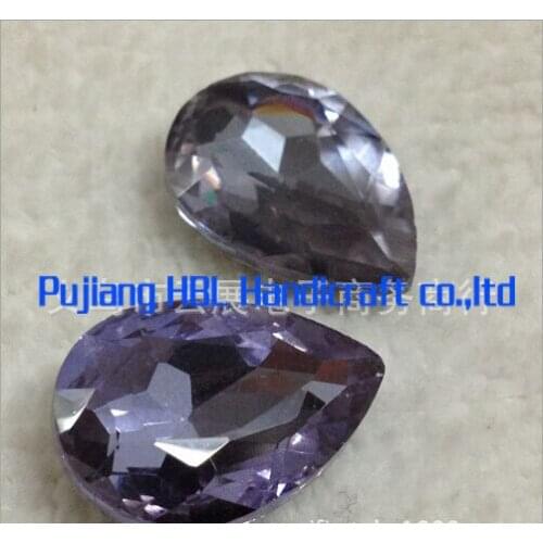 Lllac Glass Rhinestones Tear Drop Shape Crystal Beads Charming 13x18mm