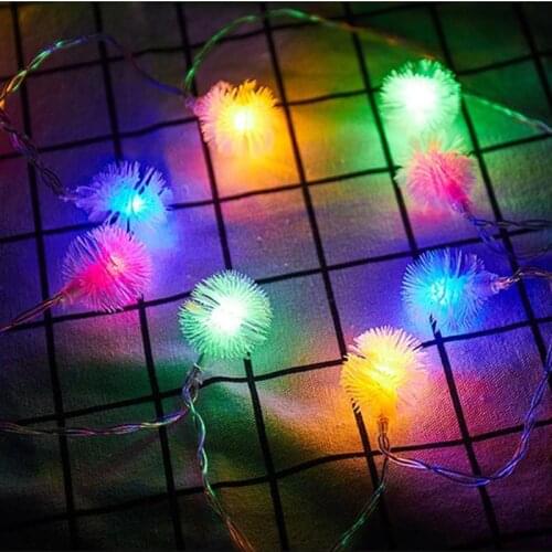 Fairy Lights Dandelion Hair Ball Led Light String Christmas Lights Room Lights Decor Holiday Wedding Decoration Garland Navidad
