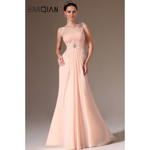 Beading One Shoulder Pleat Draped Evening Dress vestido de noiva