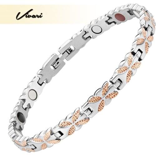 Vivari 2018 Fashion Women Bracelet Bowknot Pattern Magnets Negative Ions Germanium Infra Red Ion Bracelets Wristband Charm