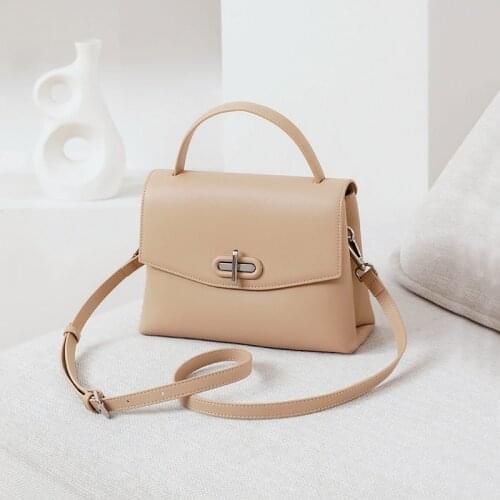 WOONAM Women Fashion Handbag Genuine Calf Leather Top Handle Daily Use Shoulder Crossbody Bag