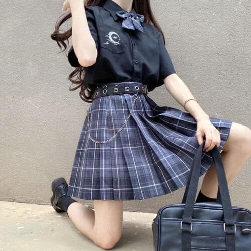 Japanese mini skirt Harajuku casual sweet Women suit Vintage ins pleated skirt Ulzzang uniform JK new fashion three-piece suit