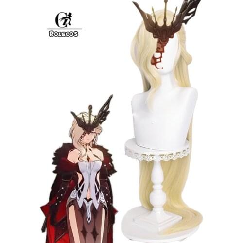 ROLECOS La Signora Cosplay Wig Game Genshin Impact La Signora Cosplay Wig Women 130cm Headwear Synthetic Hair Heat Resistant