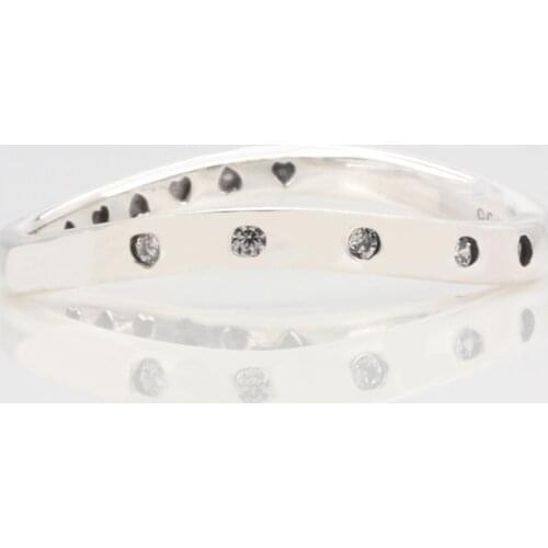 Amas Authentic S925 sterling silver diamond drop swirl ring With Crystal Original Jewelry For Women Gift