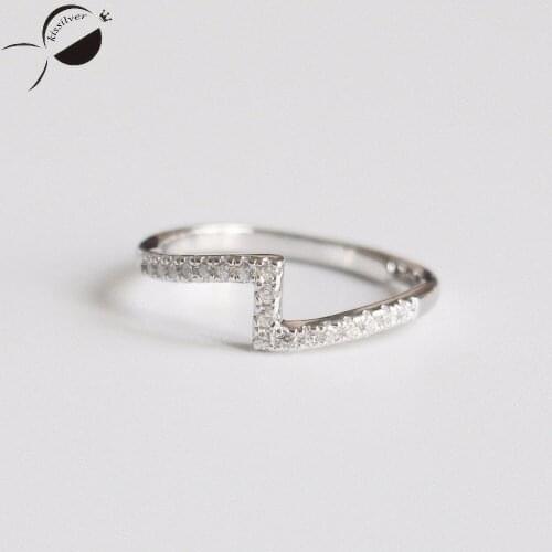 Streamer S925 Sterling Silver micro Z type, very simple wind open ring, female Japanese and Korean popular