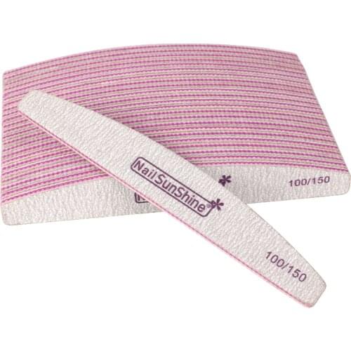 100Pcs Professional Nail Sanding Files 100/150 Buffer Block Manicure Pedicure Tips Gel Polish Nail File Boat Nail Care Tools