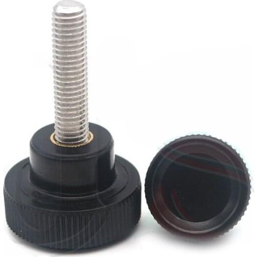 2pcs M6 knurled bakelite grip hand screws bolts stainless steel handwheel knob handle arm hilt adjust screw bolt 10mm-50mm long