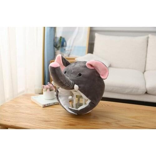 35cm Plushed elephant toy hat Lovely toy elephant Cosplay wear Game role playing toy hat Photo props