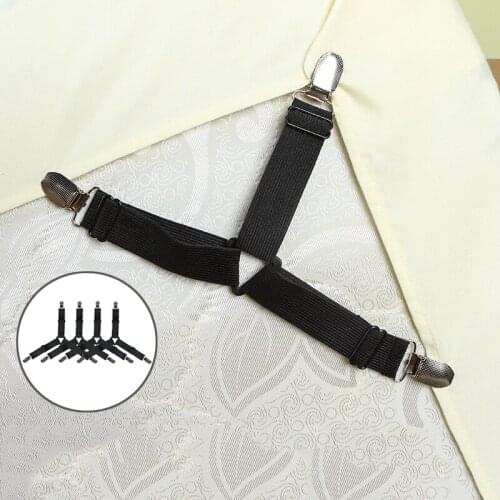4Pcs/set Elastic Bed Sheet Grippers Clip Mattress Cover Blankets Mixed Clothes Holder Fasteners Slip-Resistant Belt Clips Gadget
