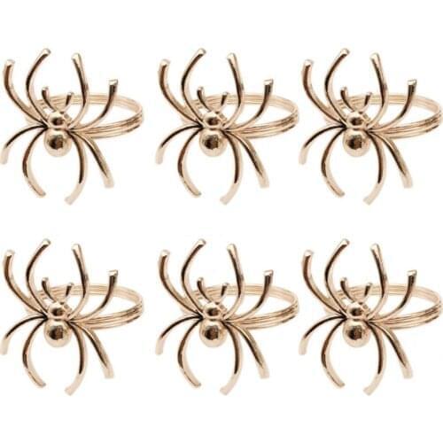 5 Colors 6Pcs/Set Convenient Wear-resistant Alloy Napkin Buckle Hard to Fade Towel Ring Exquisite for Home