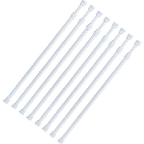 8 Small Tension Rods 15.7 inch to 28 inch Spring Extendable Curtain Curtain Shower Curtain Telescopic Rod for Kitchen Cabinet Cu