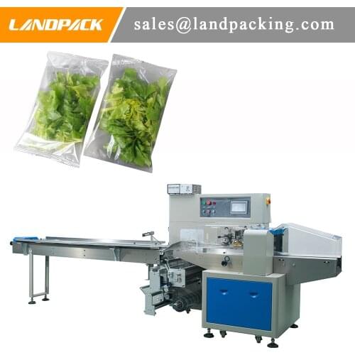Automatic Celery Pillow Bag Horizontal Flow Pack Machine Plastic Bag Packaging